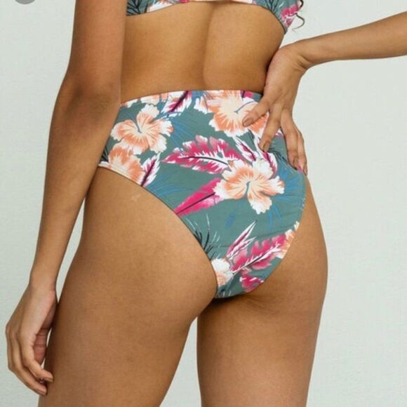 Roxy Juniors' Floral-Print High-Leg Bikini Bottoms - Picture 5 of 13